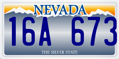 NV license plate 16A673