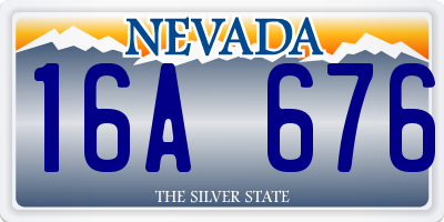 NV license plate 16A676