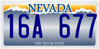 NV license plate 16A677