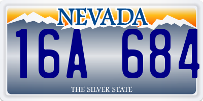 NV license plate 16A684