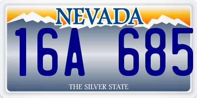 NV license plate 16A685