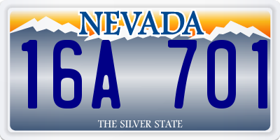 NV license plate 16A701