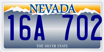 NV license plate 16A702