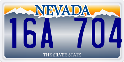 NV license plate 16A704