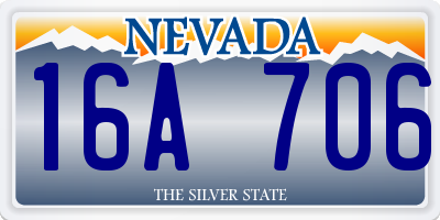 NV license plate 16A706