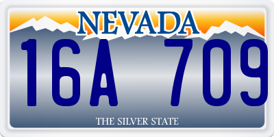 NV license plate 16A709