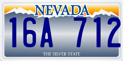 NV license plate 16A712
