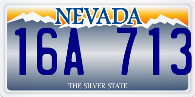 NV license plate 16A713