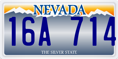 NV license plate 16A714