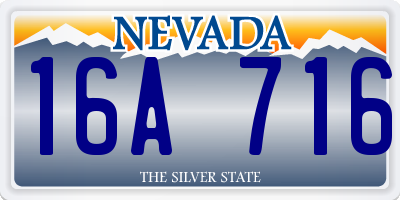 NV license plate 16A716