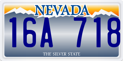 NV license plate 16A718