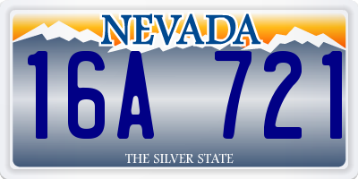 NV license plate 16A721