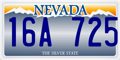 NV license plate 16A725