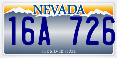 NV license plate 16A726