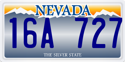 NV license plate 16A727