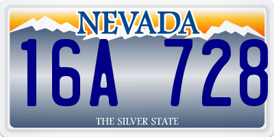 NV license plate 16A728