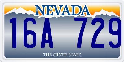 NV license plate 16A729