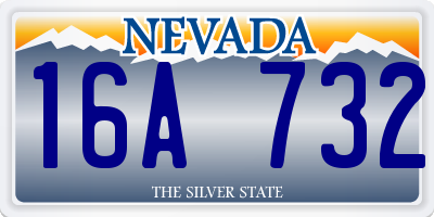 NV license plate 16A732