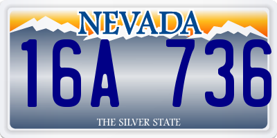 NV license plate 16A736
