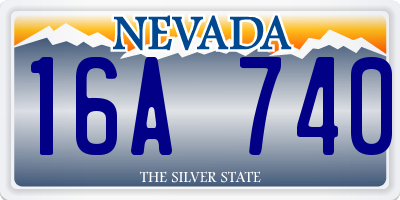 NV license plate 16A740