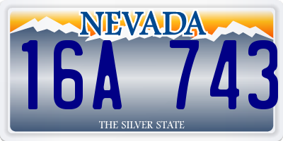 NV license plate 16A743