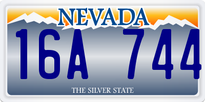 NV license plate 16A744