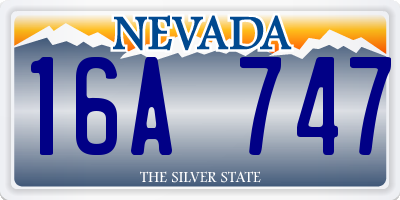 NV license plate 16A747