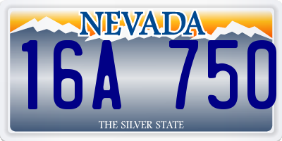 NV license plate 16A750