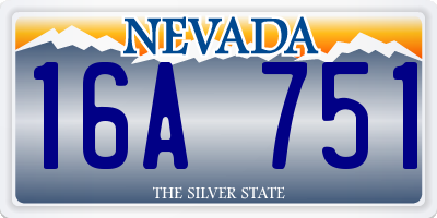 NV license plate 16A751