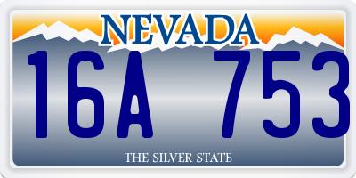 NV license plate 16A753