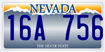 NV license plate 16A756