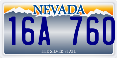 NV license plate 16A760