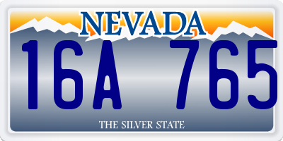 NV license plate 16A765
