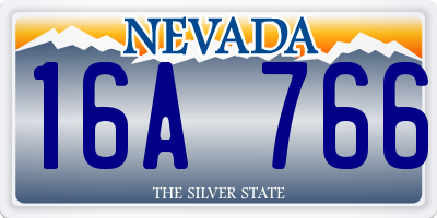 NV license plate 16A766
