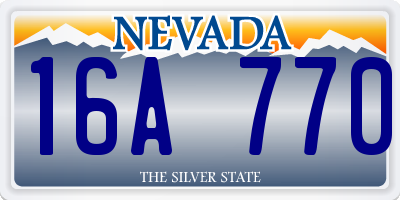 NV license plate 16A770