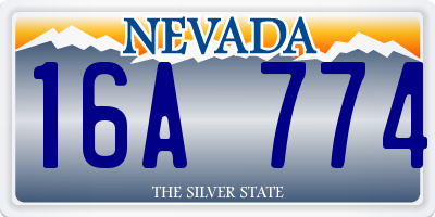 NV license plate 16A774