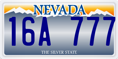 NV license plate 16A777
