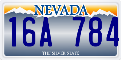 NV license plate 16A784