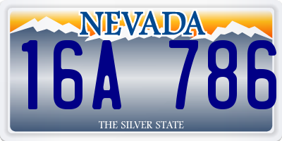 NV license plate 16A786