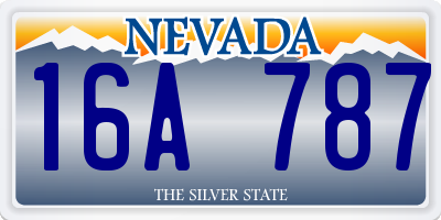 NV license plate 16A787