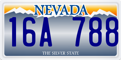 NV license plate 16A788