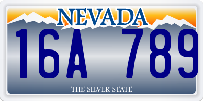 NV license plate 16A789
