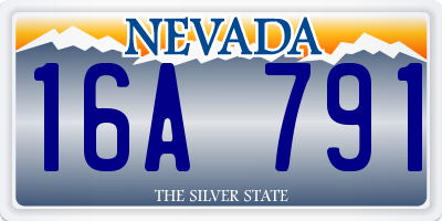 NV license plate 16A791