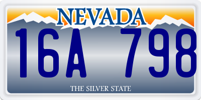 NV license plate 16A798