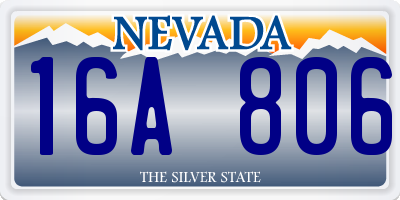 NV license plate 16A806