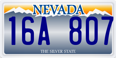 NV license plate 16A807