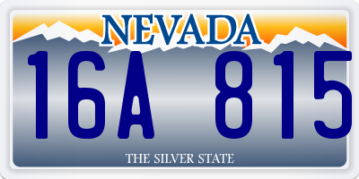 NV license plate 16A815