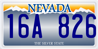 NV license plate 16A826