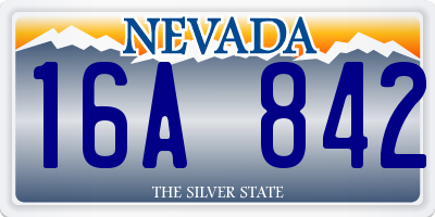 NV license plate 16A842