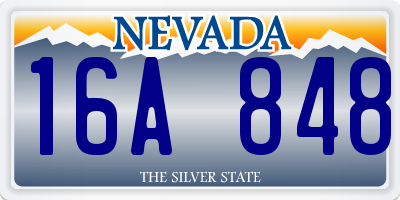 NV license plate 16A848